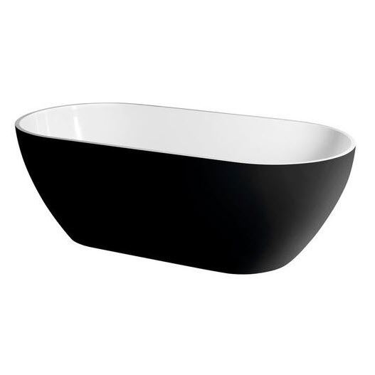  Reduta окремо стояча ванна з литого мармуру, black/white